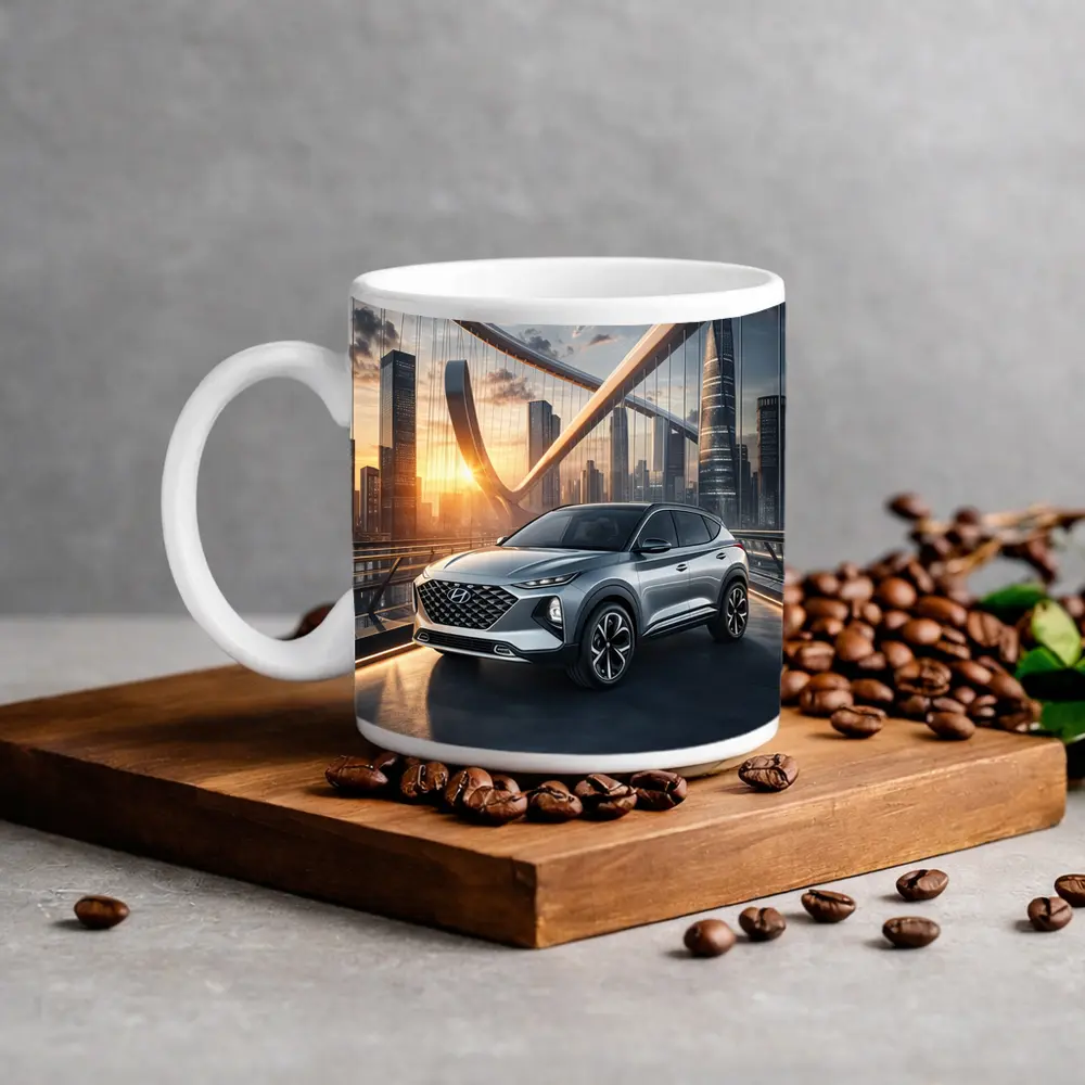 Hyundai Venue SUV City Bridge Sunset – Mugs