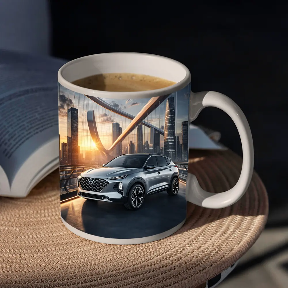 Hyundai Venue SUV City Bridge Sunset – Mugs