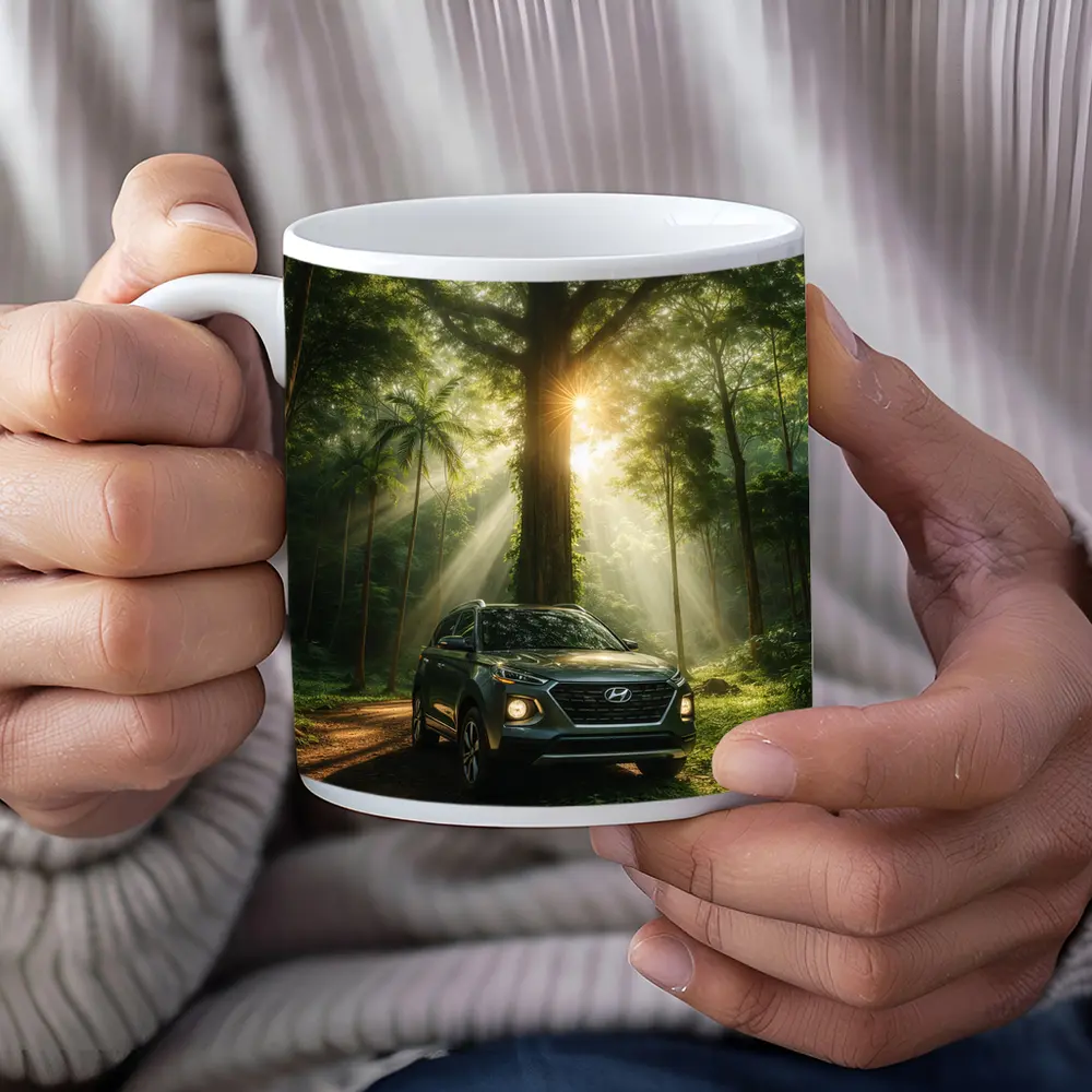 Hyundai Venue SUV Forest Sunlight Scene – Mugs