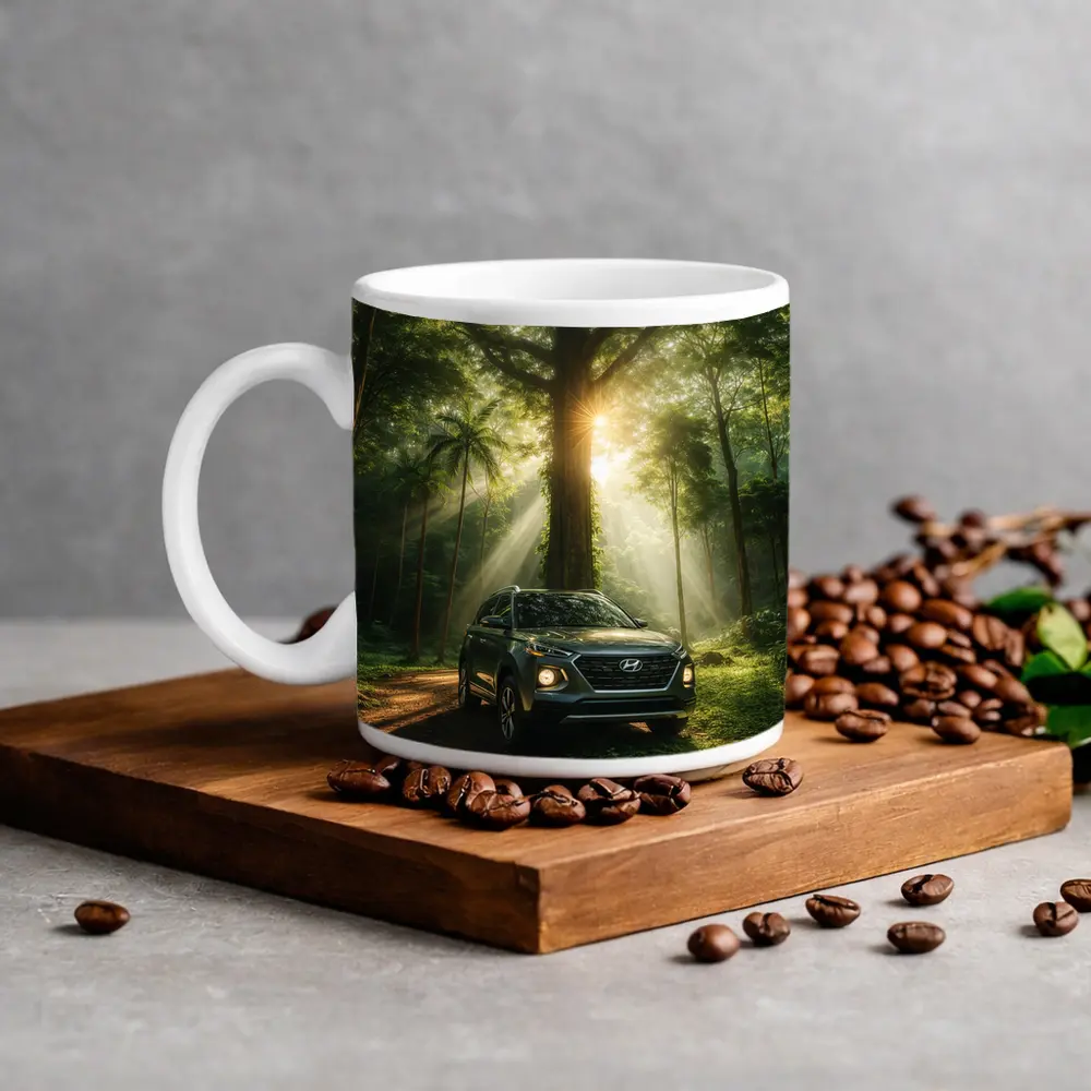 Hyundai Venue SUV Forest Sunlight Scene – Mugs