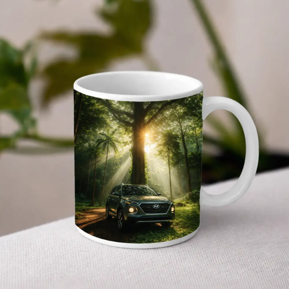 Hyundai Venue SUV Forest Sunlight Scene – Mugs