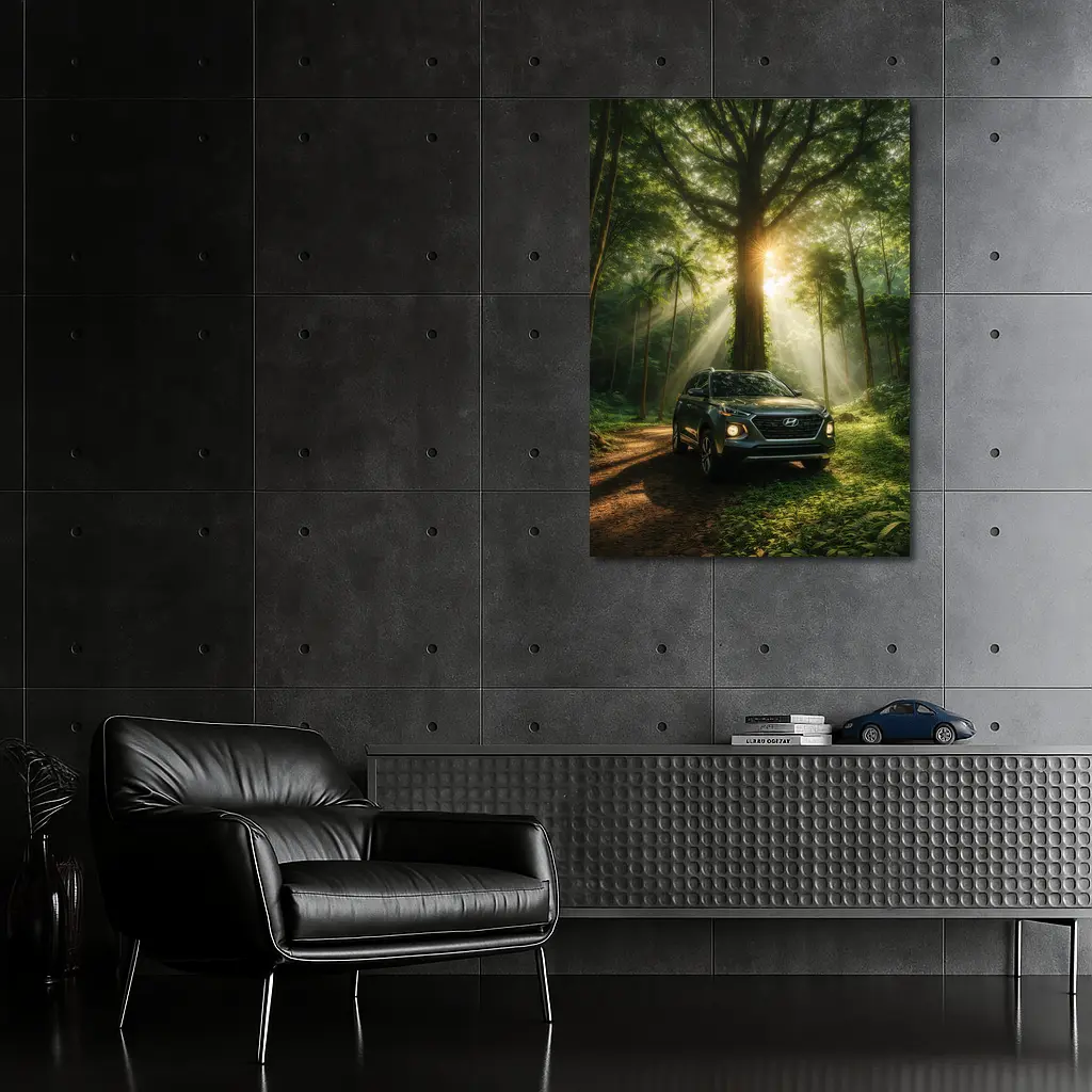 Hyundai Venue SUV Forest Sunlight Scene – Wall Art