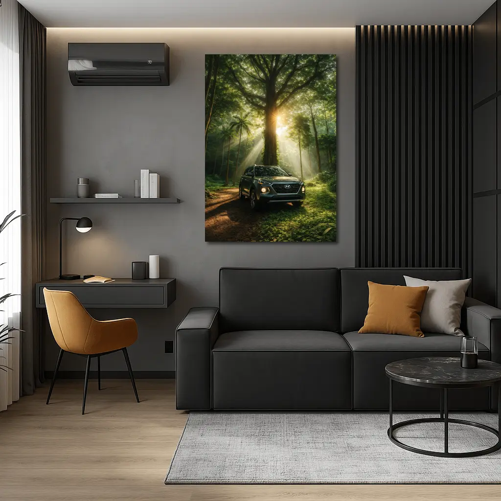 Hyundai Venue SUV Forest Sunlight Scene – Wall Art