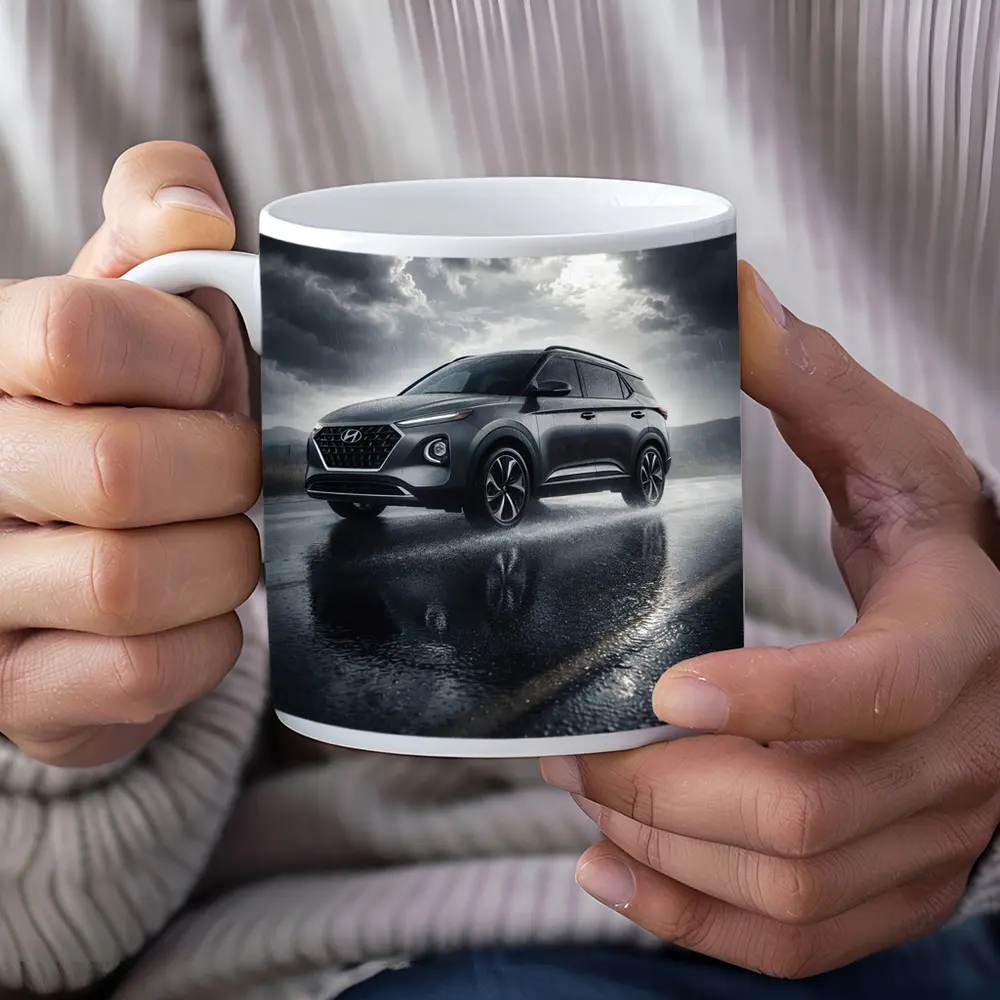 Hyundai Venue SUV Rainy Dark Road – Mugs