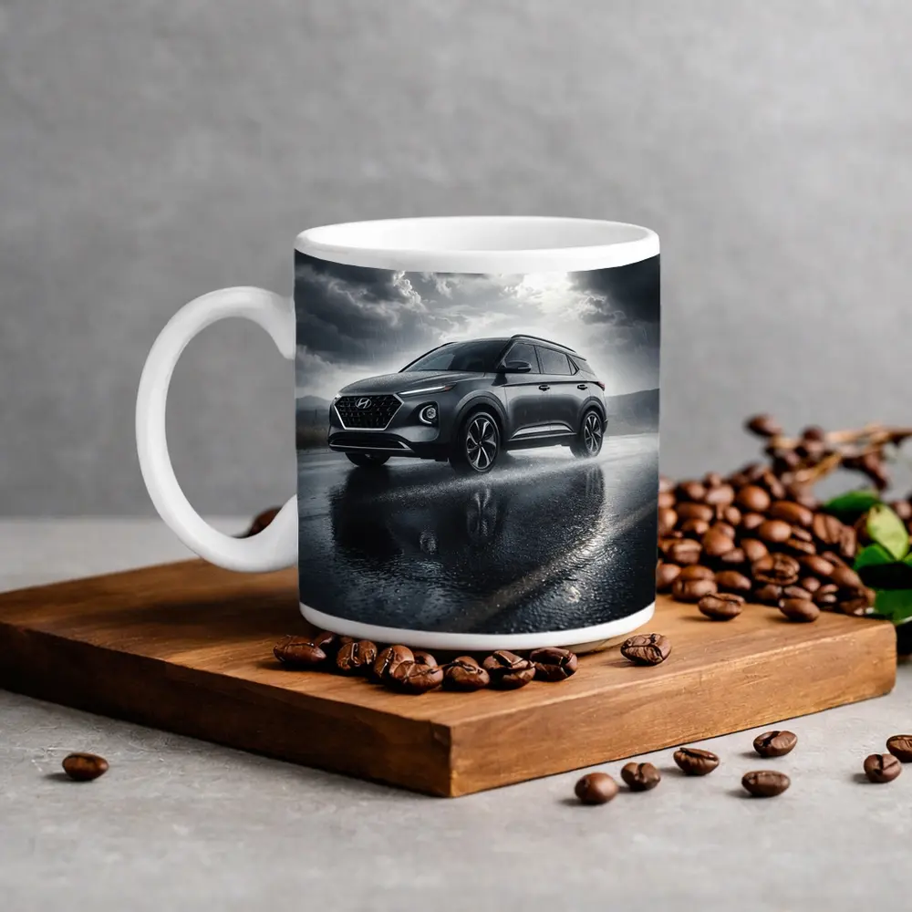 Hyundai Venue SUV Rainy Dark Road – Mugs
