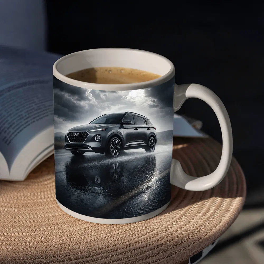 Hyundai Venue SUV Rainy Dark Road – Mugs
