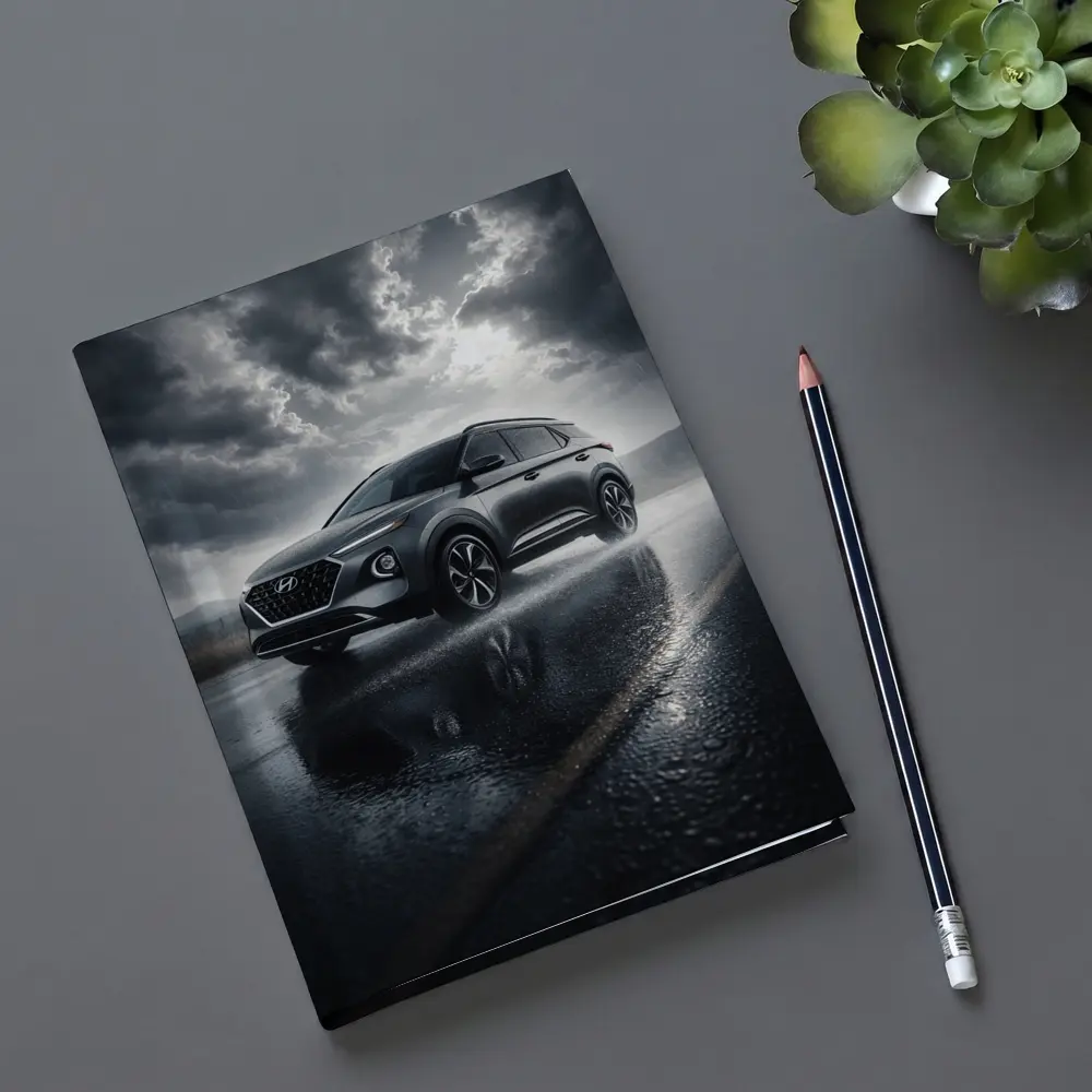 Hyundai Venue SUV Rainy Dark Road – Notebooks