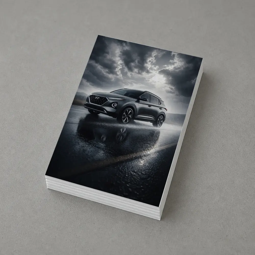 Hyundai Venue SUV Rainy Dark Road – Postcards