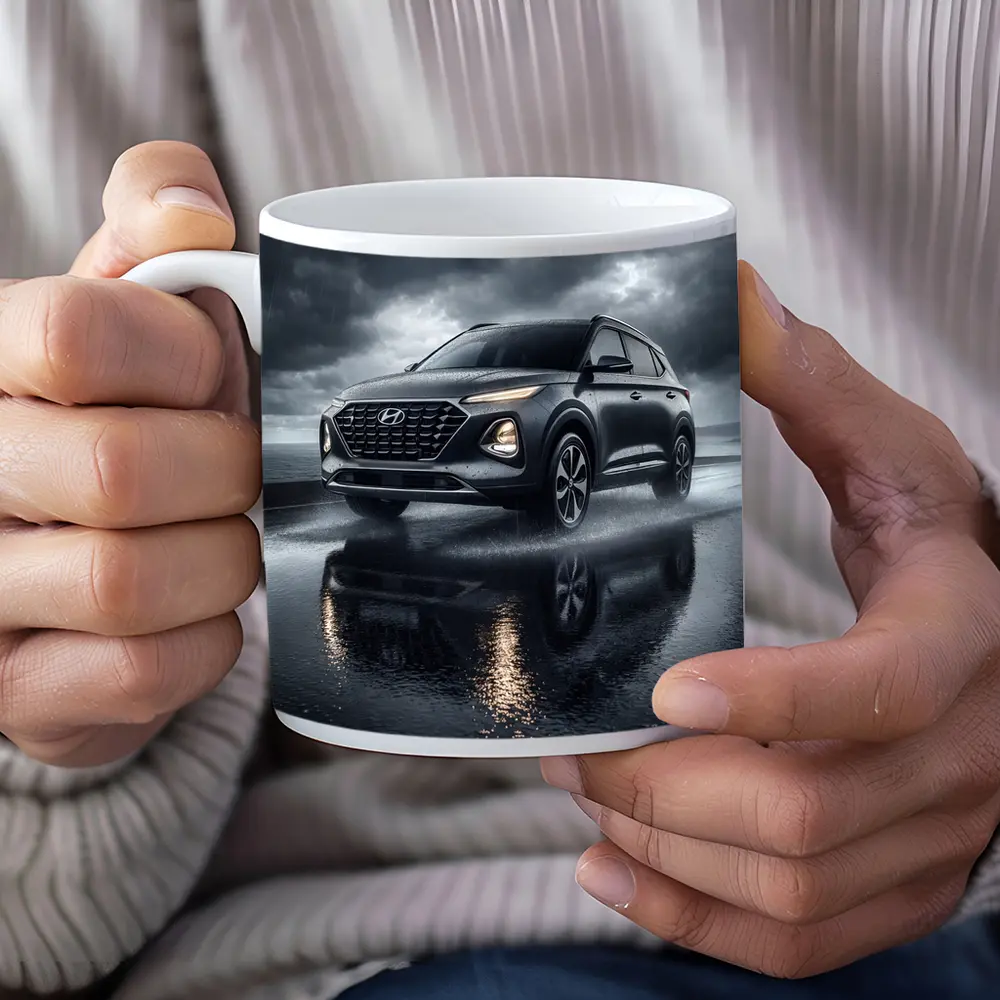 Hyundai Venue Dark Rainy Storm Scene – Mugs
