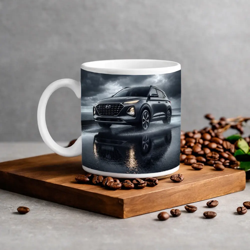 Hyundai Venue Dark Rainy Storm Scene – Mugs
