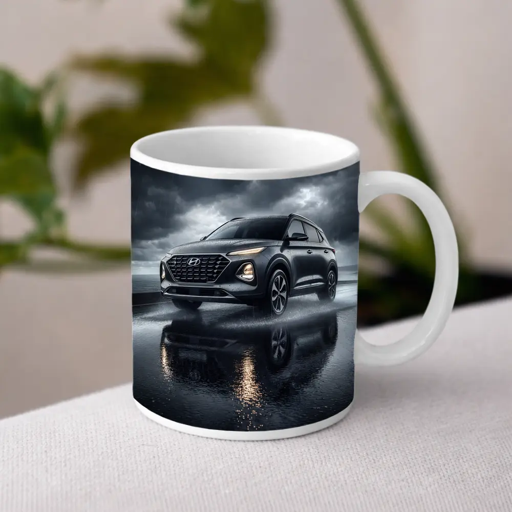 Hyundai Venue Dark Rainy Storm Scene – Mugs