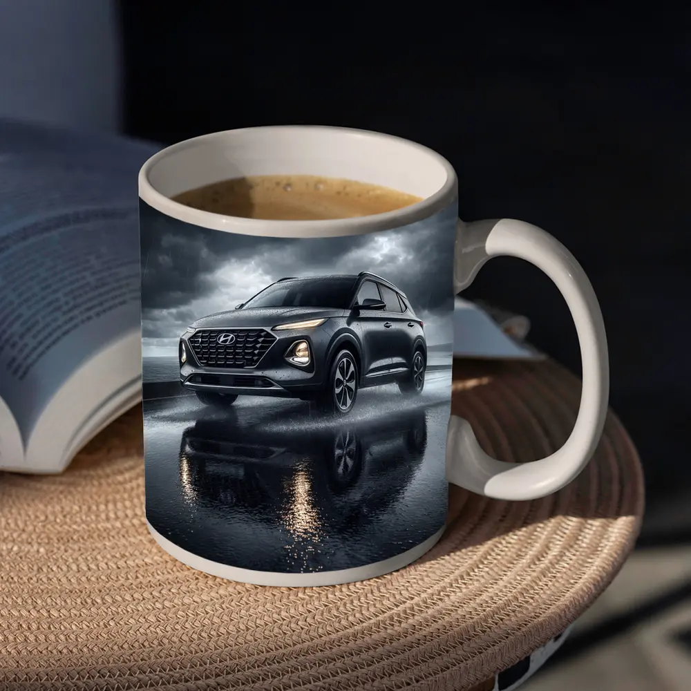 Hyundai Venue Dark Rainy Storm Scene – Mugs