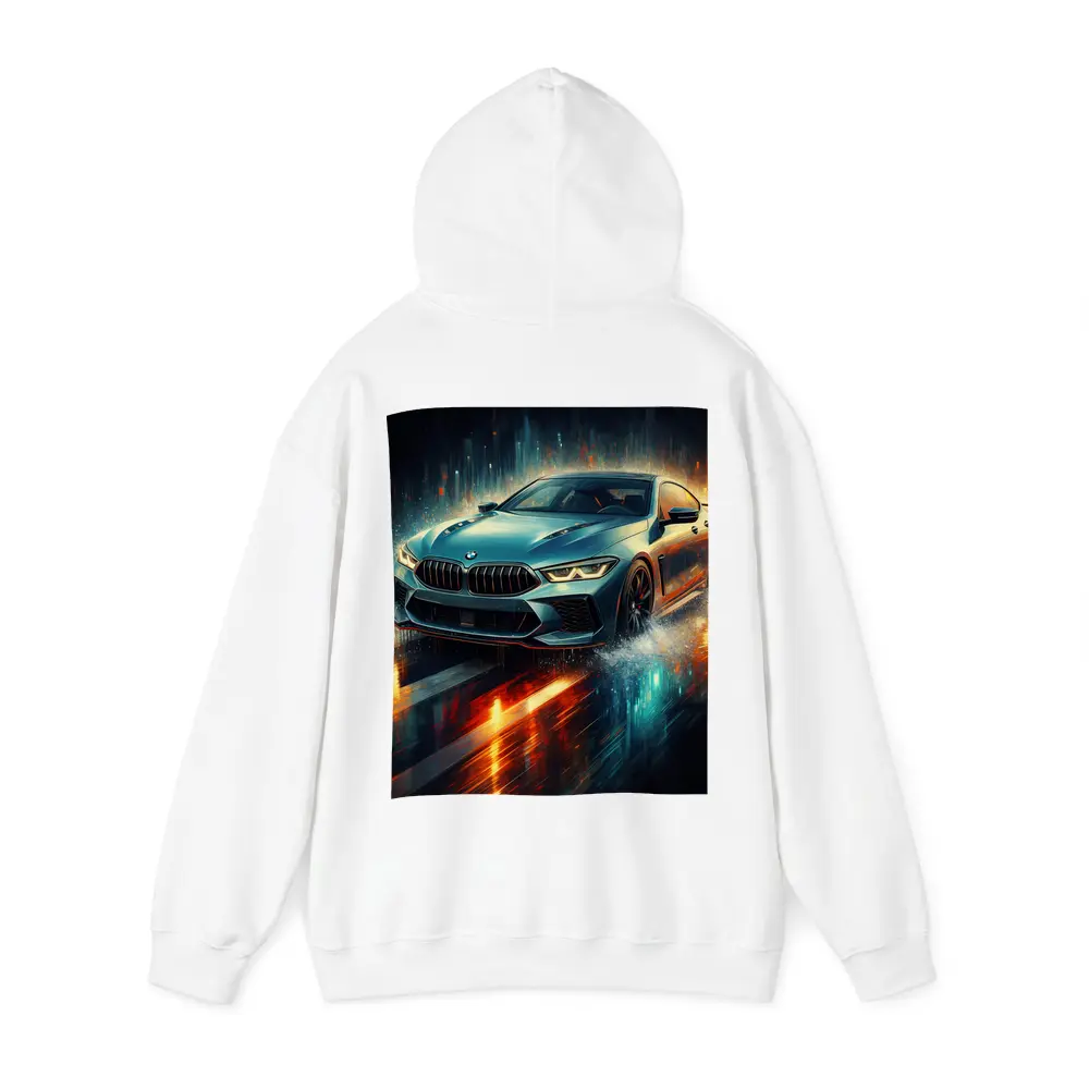 BMW M8 Rainy Night Digital Art – Hoodies