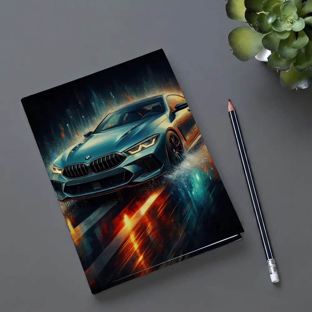 BMW M8 Rainy Night Digital Art – Notebooks