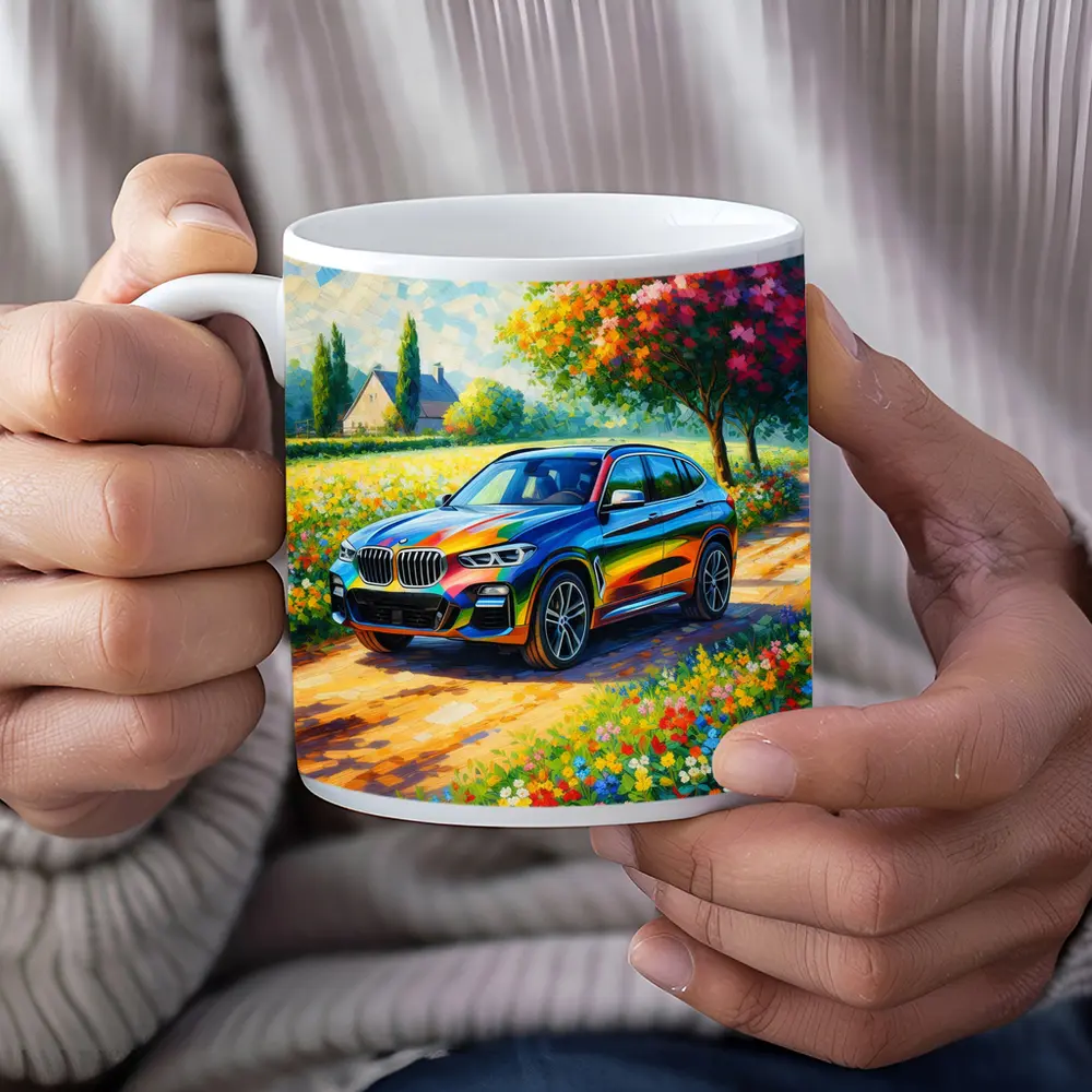 BMW X3 Impressionist Oil Painting Countryside – Mugs