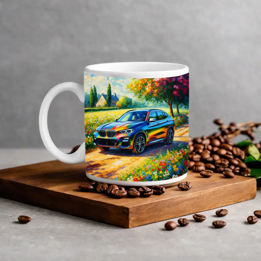 BMW X3 Impressionist Oil Painting Countryside – Mugs