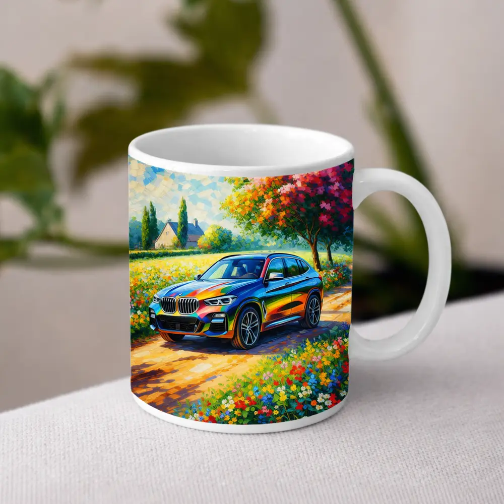 BMW X3 Impressionist Oil Painting Countryside – Mugs