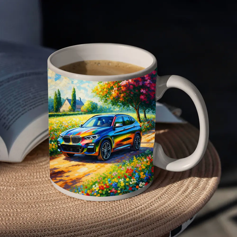 BMW X3 Impressionist Oil Painting Countryside – Mugs