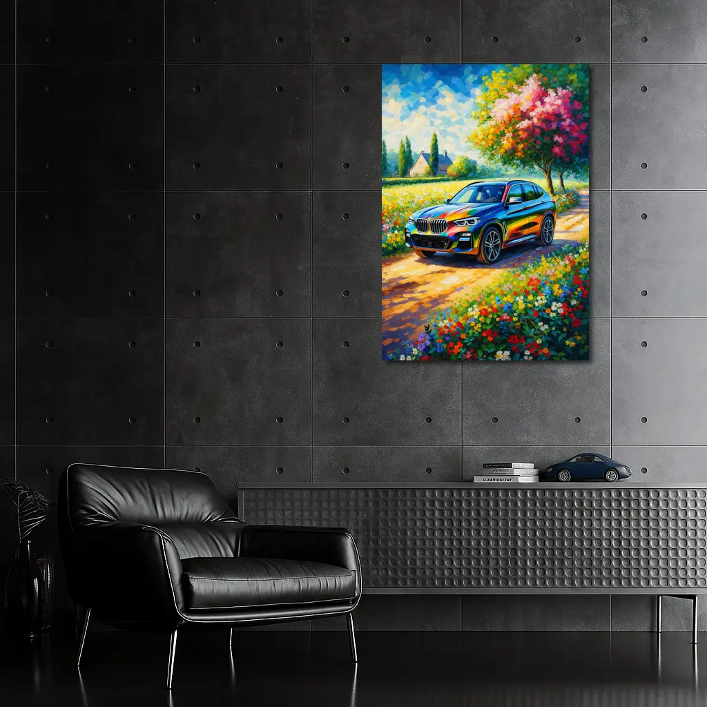 BMW X3 Impressionist Oil Painting Countryside – Wall Art
