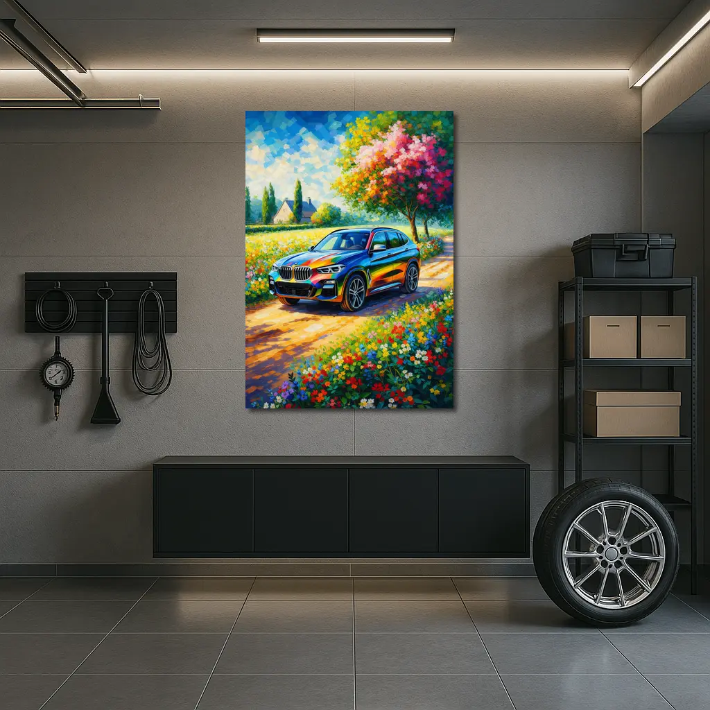 BMW X3 Impressionist Oil Painting Countryside – Wall Art