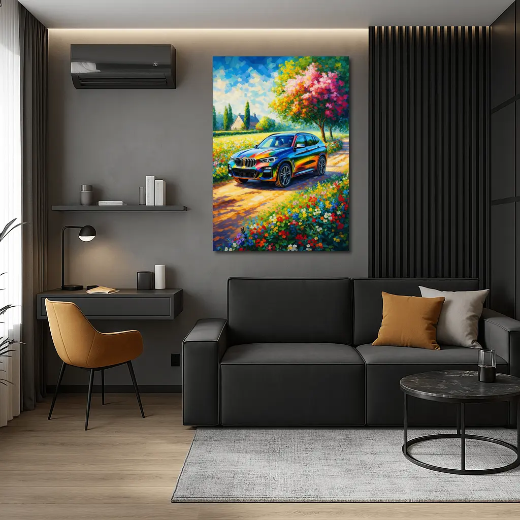 BMW X3 Impressionist Oil Painting Countryside – Wall Art