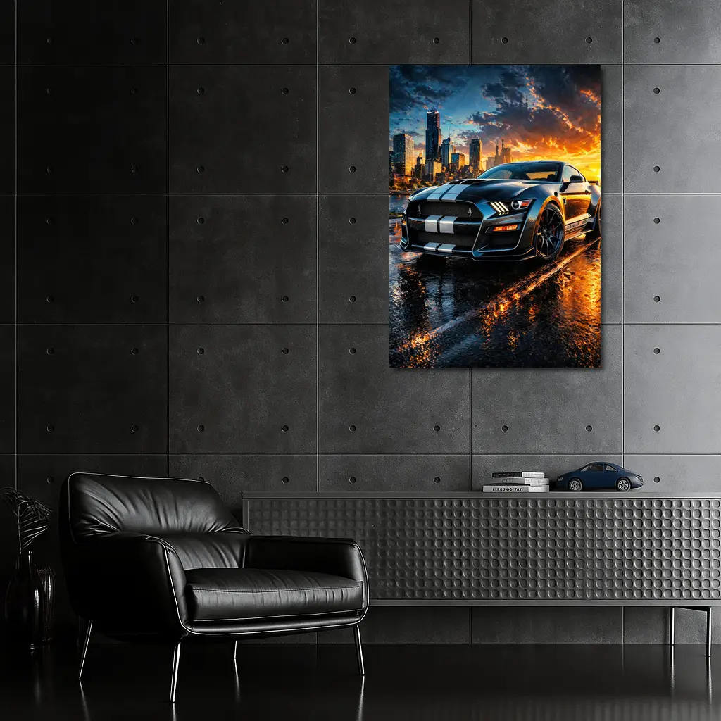 Ford Mustang Shelby GT500 City Sunset – Wall Art