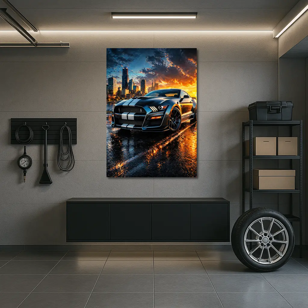 Ford Mustang Shelby GT500 City Sunset – Wall Art