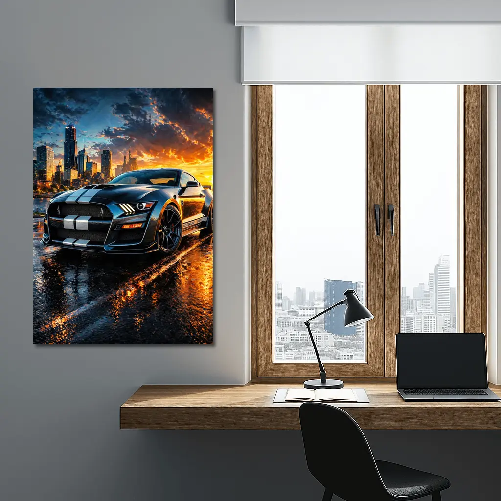 Ford Mustang Shelby GT500 City Sunset – Wall Art
