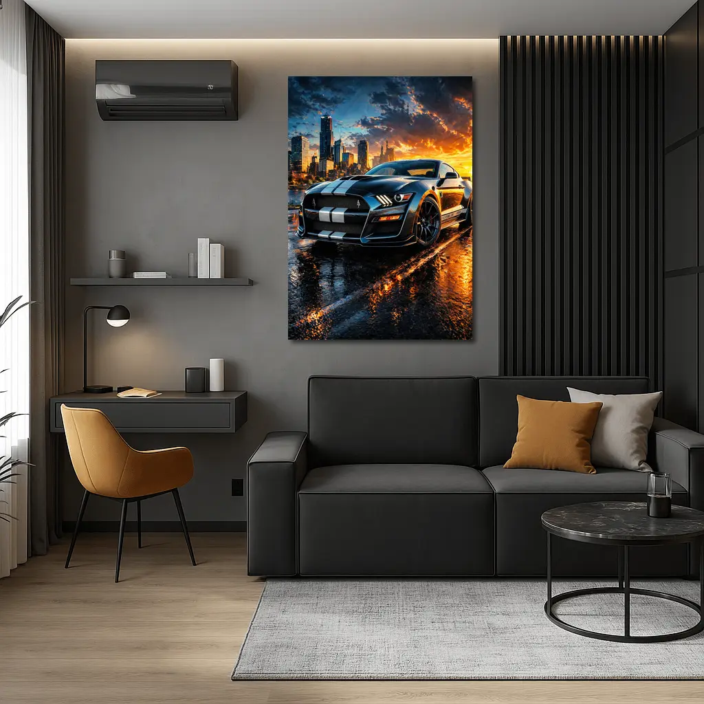 Ford Mustang Shelby GT500 City Sunset – Wall Art