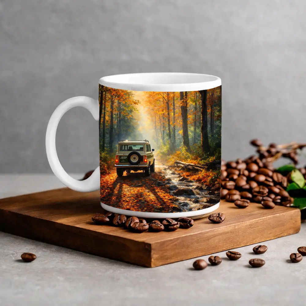 Jeep Wagoneer Autumn Forest Trail Drive – Mugs