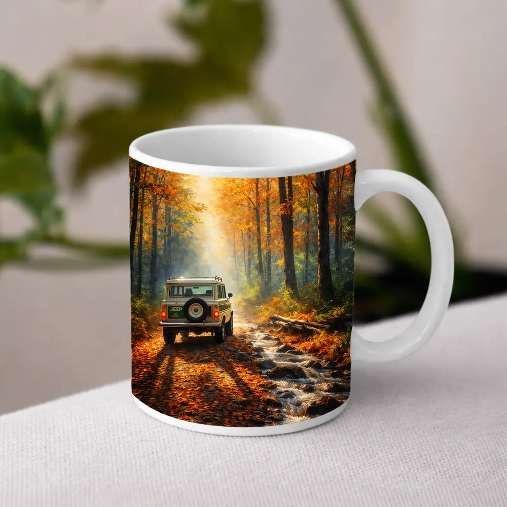 Jeep Wagoneer Autumn Forest Trail Drive – Mugs