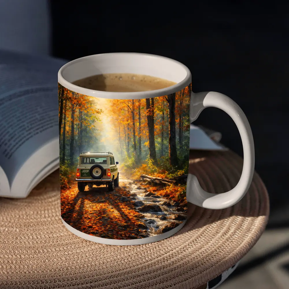 Jeep Wagoneer Autumn Forest Trail Drive – Mugs