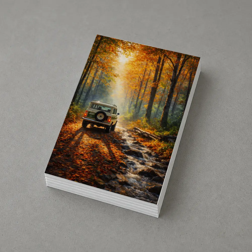 Jeep Wagoneer Autumn Forest Trail Drive – Postcards
