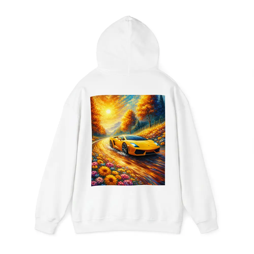 Lamborghini Gallardo Yellow Impressionist Road Art – Hoodies