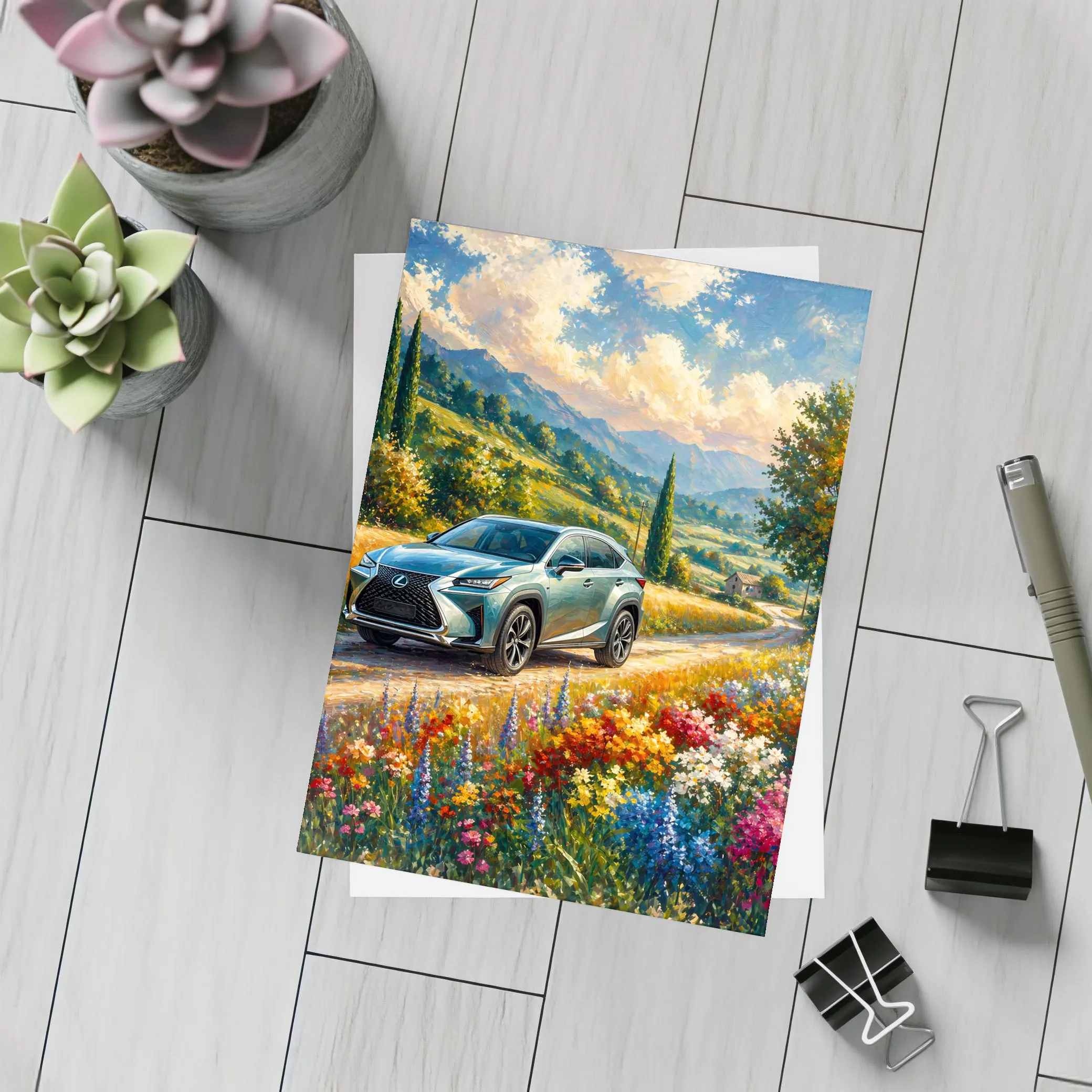 Lexus NX Impressionist Painting Countryside Landscape – Postcards