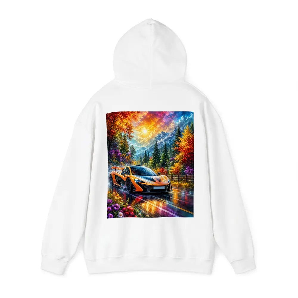 McLaren P1 Orange Supercar Autumn Mountain Road – Hoodies