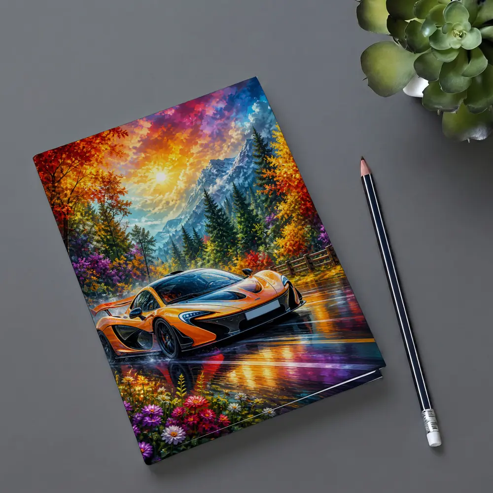 McLaren P1 Orange Supercar Autumn Mountain Road – Notebooks