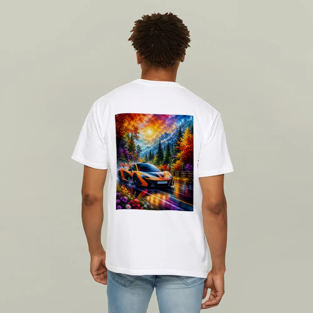 McLaren P1 Orange Supercar Autumn Mountain Road – T-Shirts
