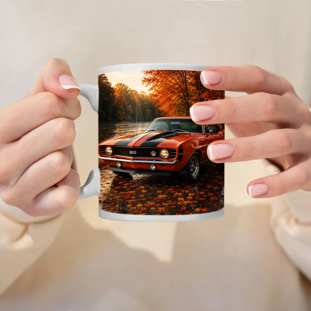 Chevrolet Camaro SS Classic Autumn River Scene – Mugs