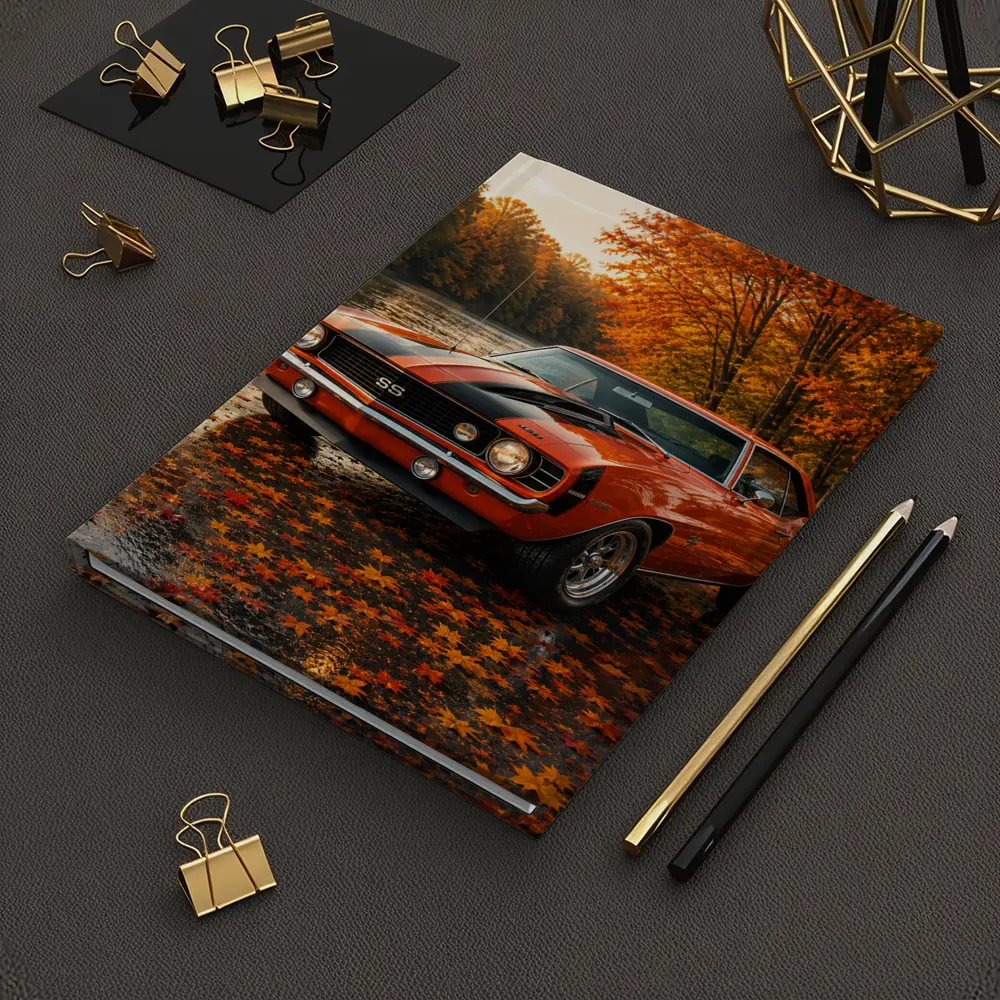 Chevrolet Camaro SS Classic Autumn River Scene – Notebooks