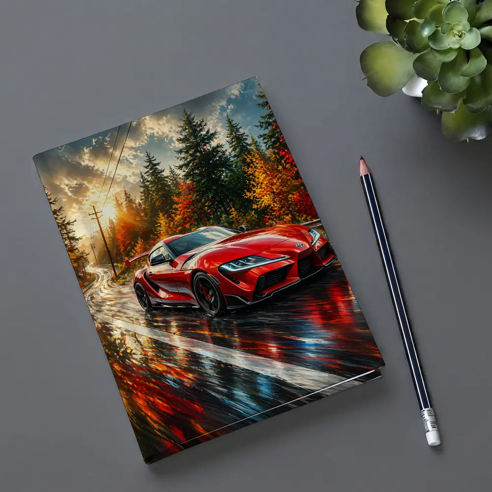 Toyota GR Supra Red Wet Forest Road – Notebooks