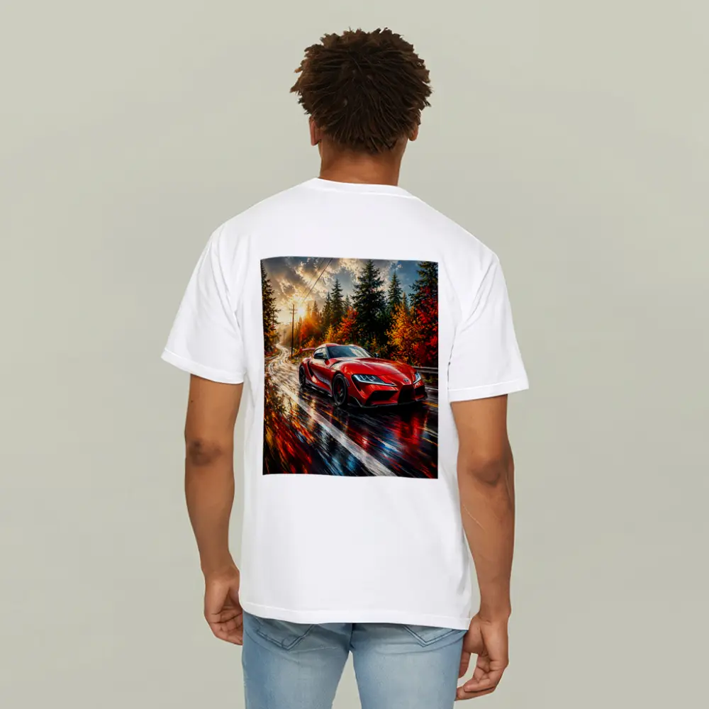 Toyota GR Supra Red Wet Forest Road – T-Shirts
