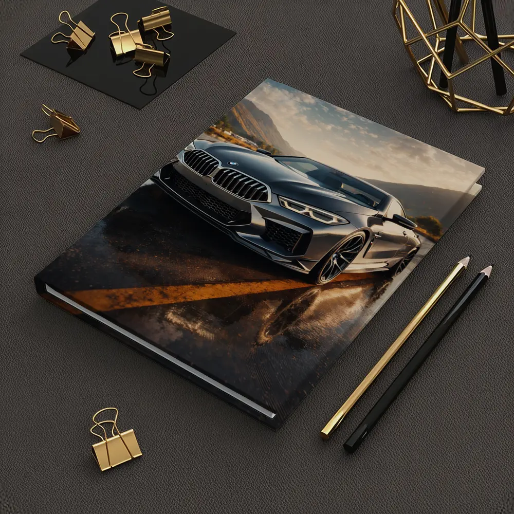 BMW M8 Coupe Wet Road Mountain Backdrop – Notebooks
