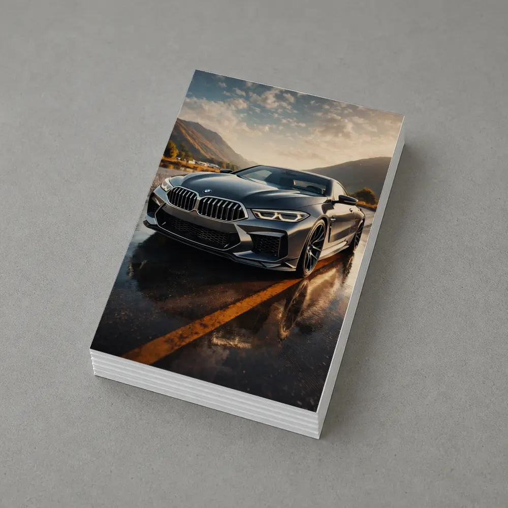 BMW M8 Coupe Wet Road Mountain Backdrop – Postcards