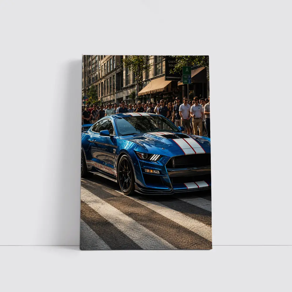 Ford Mustang Shelby GT500 Blue City Street – Wall Art