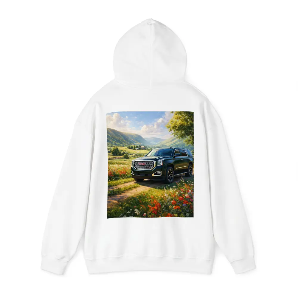 GMC Yukon Dark Green Rural Countryside Scene – Hoodies