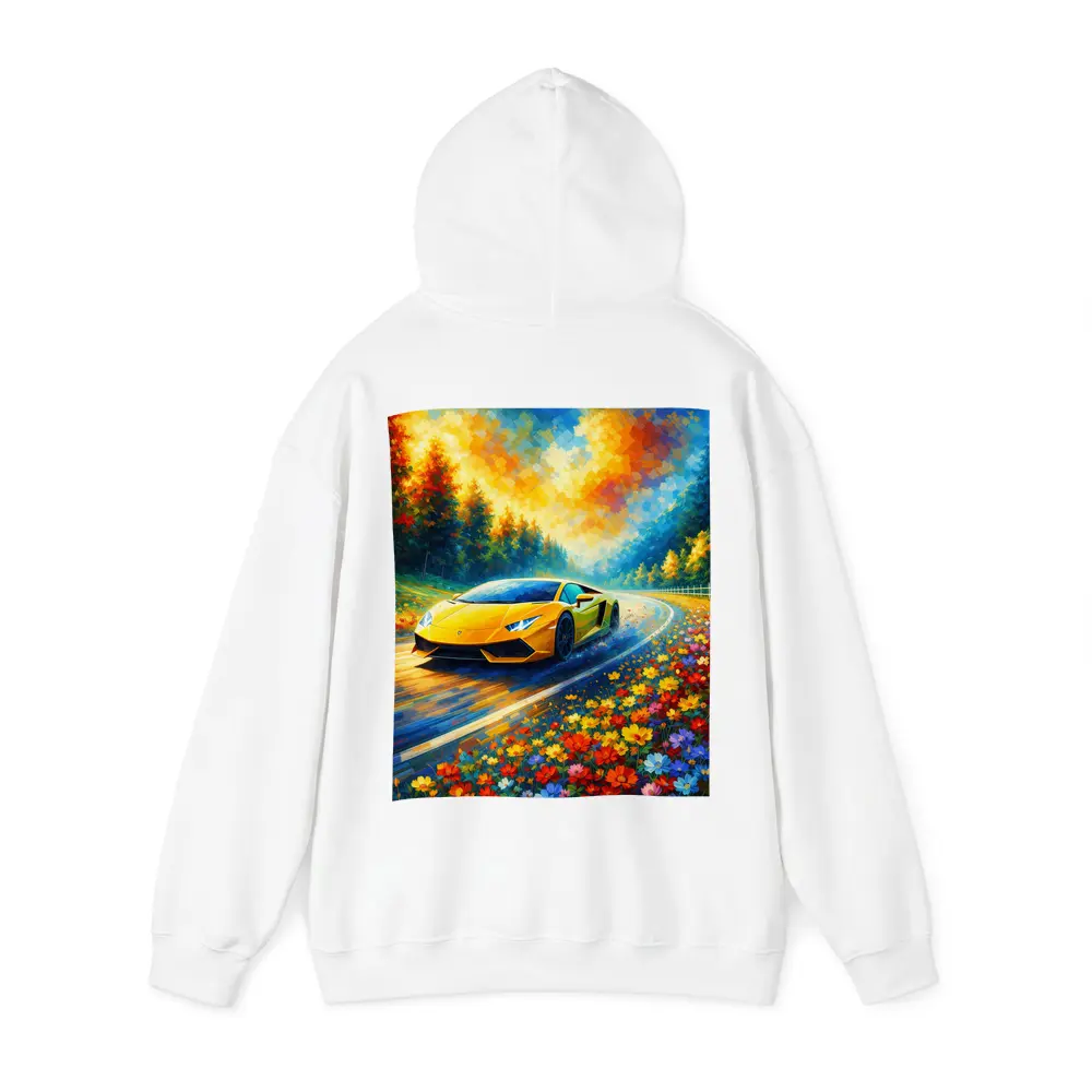 Yellow Lamborghini Gallardo Impressionist Floral Road – Hoodies