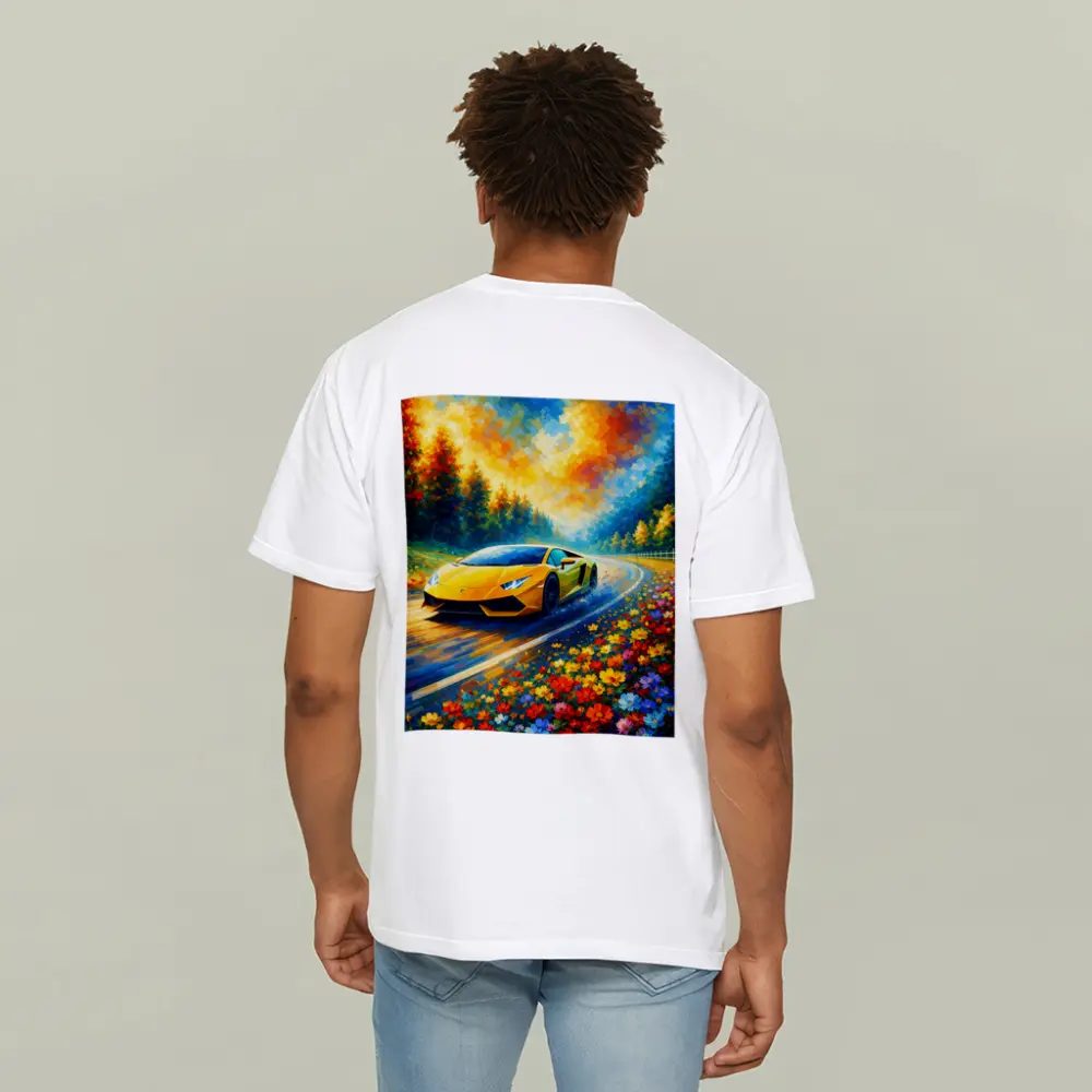 Yellow Lamborghini Gallardo Impressionist Floral Road – T-Shirts