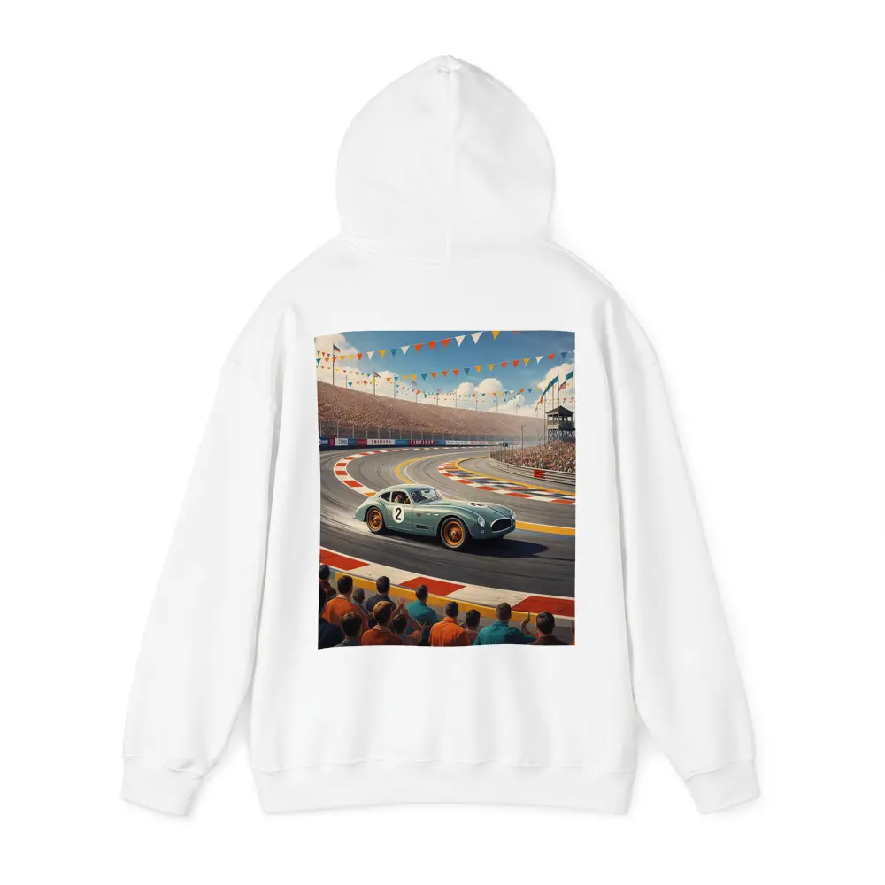 Vintage Racing Car Classic Track Crowd Scene – Hoodies
