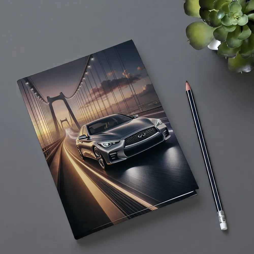 Infiniti Q50 Sedan Crossing Suspension Bridge – Notebooks